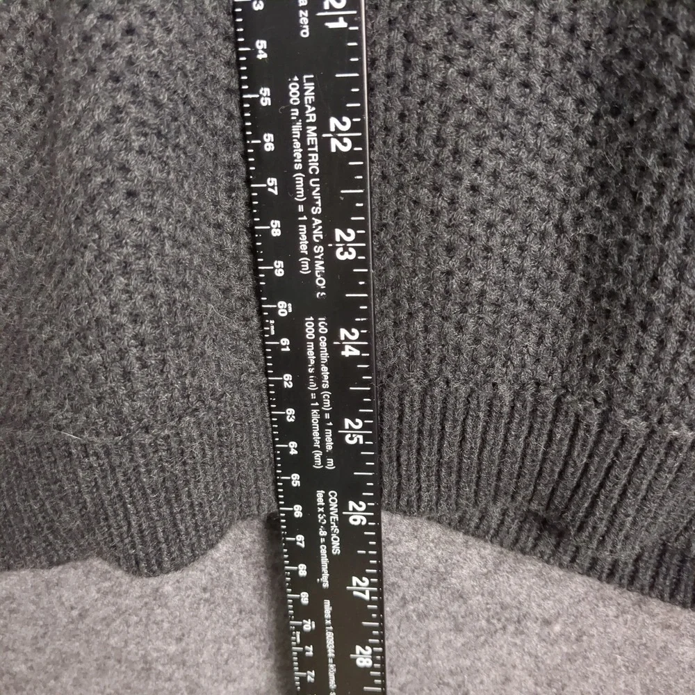Gap Womens Medium‎ Charcoal Gray Textured Knit Full Zip V-Neck Cardigan Sweater